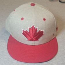Toronto Blue Jays New Era 59FIFTY Canada Maple Leaf Fitted Hat Gray Red picture