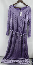 Torrid Dress Women 2X XXL 18-20 Purple Polka Dot Burnout Velvet Maxi Lined NEW picture