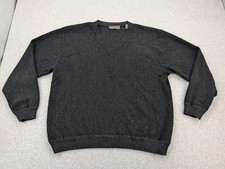 Peru Unlimited Sweater Mens Medium Black V Neck Baby Alpaca Wool Soft Pullover picture