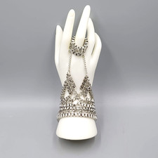 NWT AKIRA CHICAGO Slave Bracelet Silver tone Chain Punk Rock LUCIA Adj NEW picture