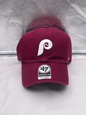 Philadelphia Phillies MLB '47 Brand Throwback Red Clean Up Adjustable Hat picture