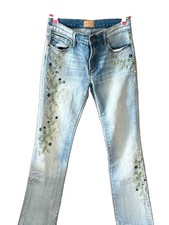 Driftwood Women's Light Wash Floral Embroidered Kelly Denim Jeans Boho. Size 28. picture