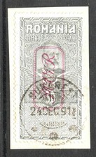 Romania 1891 30b Revenue On Piece - S67613 picture