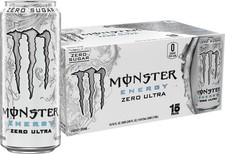 New Monster Energy Zero Ultra, Sugar Free Energy Drink, 16 Ounce (Pack of 15) picture