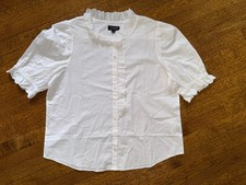 NWT J.Crew Ruffle-Trim Button-Up Blouse - Size Large picture