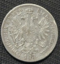1890 Austria 1 Florin Silver Coin picture