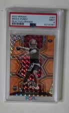 2022 Panini Mosaic Brock Purdy #367 Reactive Orange (RC) PSA 9 Rookie 49ers picture