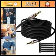 150ft 3.5mm Aux Cable - Long Male to Male Audio Cord, Gold Plated, Compatible wi picture