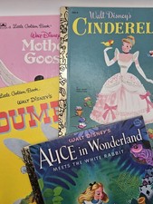 Lot Of 11 Little Golden Books Mother Goose Alice Wonderland Pinocchio Dumbo Snow picture