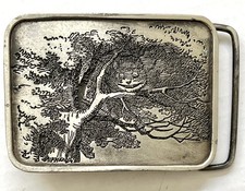 VINTAGE 1974 ALICE IN WONDERLAND Cheshire Cat BERGAMOT BRASS WORK BELT BUCKLE picture