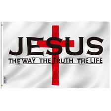 Anley 3x5 Foot Jesus The Way The Truth The Life Flag - Christian Flags picture