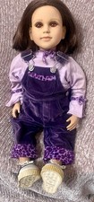 My Twinn 23 inch Portrait Doll purple leopard overalls 2003 Brown Bob Hairstyle picture