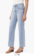 Curve Appeal Premium Denim Light Wash Blue High Rise Straight Leg Jeans picture