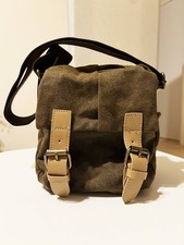 S-Zone Brown Canvas Camera/Messenger Bag with Padded Divider and Pockets - New picture