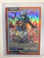 Topps 2026 Flagship Isiah Pacheco Lions #103 Orange Parallel Auto 04/25 picture