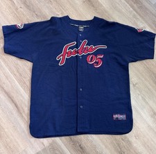Vintage FUBU Sports Baseball Jersey Sz XXL Navy Button Up 05 Collectors Edition picture