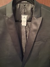Men's Black EXPRESS Tuxedo Blazer, 46s/46c Slim Fit, NWT, Black Tux Jacket picture