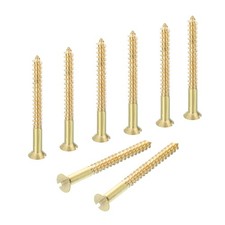 8Pcs Wood Screws M5 x 50mm Brass Slotted Flat Head Self Tapping Screw) picture