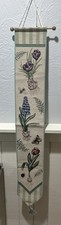 Vintage Needlepoint Bell Pull Beautiful Butterfly Wall Hanging 50” picture