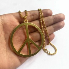 large PEACE SIGN HIPPIE SYMBOL pendant Italian ROPE 24