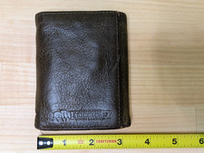 Faded Glory Tri Fold Wallet Bison Leather picture