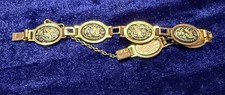 Vintage Midas Toledo Spain Damascene Bracelet – IA Mark – Bird & Floral Design picture
