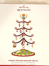Hallmark - 2017 Season's Treatings Miniature Tree & Ornament Set - NEW IN BOX picture