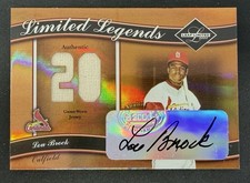 2004 Leaf Limited Lou Brock - Limited Legends Game Used Jersey Relic Auto /50 picture