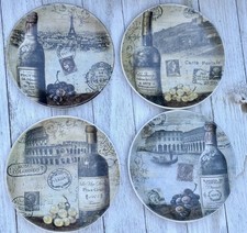 Certified International Wine Dessert Plates Set of 4 Veronique Charron picture