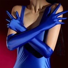 Women Sexy Gloves Oil Shiny Anti-Hook Five-Finger Elastic Silk Smooth High Densi picture