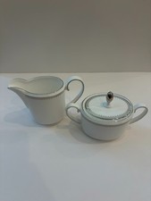 Wedgwood Vera Wang - Grosgrain - Sugar Bowl & Creamer - Excellent Condition picture