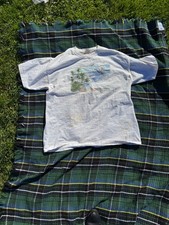 Vintage 90s Anvil California Beach Graphic T-Shirt XL White Sailboat Palm Trees picture