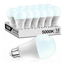 4/6/12/24 Pack A19 LED Bulbs 15W 100W Eq 5000K Daylight E26 120V picture