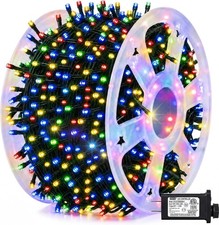 500 LED Christmas String Lights 164FT, Waterproof Green Wire, 8 Modes, Multi-Col picture