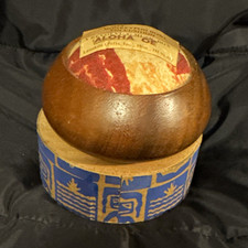 Lanakila Crafts “Aloha Oe” Monkeypod  Wood Bowl Hawaiian Music Box Pin Cushion picture
