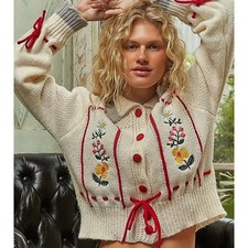 POL Gardenlace Embroidered Knit Cardigan NEW Size Medium picture