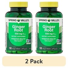 (2 Pack) Spring Valley Ginger Root 550 mg Capsules, 100 Count. picture
