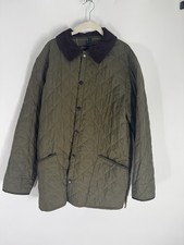 Barbour Classic Eskdale Quilted Jacket Small S Olive Green Made in England D892 picture