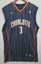 Vintage Gerald Wallace Charlotte Bobcats NBA Jersey Navy Blue Size L #3 Stripes picture