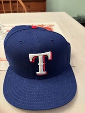 Vtg New Era Texas Rangers Diamond Collection Blue 100% Wool Fitted 7 7/8  USA picture