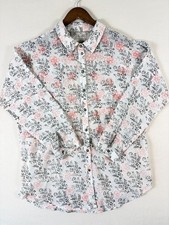 Anthropologie Top Women's Medium Floral Sheer Embroidered Shirt Blouse picture