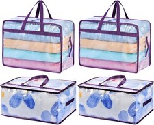 20 Gallon Large Clear Blanket Storage Bags for Bedding with Zipper Handles, 76L  picture