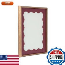 Kate and Laurel Glass Dry Erase Whiteboard Cordovan Red Wavy Border 18 x 24 picture