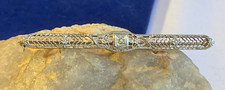 Vtg Platinum Over 14K White Gold Diamond Pin 3.59g Fine Jewelry Brooch picture