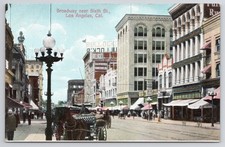 Street Broadway near Sixth Street Los Angeles California Postcard picture