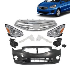 Fits 17-20 Mitsubishi Mirage G4 Front Bumper/Grille/Fog Lamp/Bracket/Headlight picture