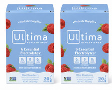 2x 9/26 READ Ultima Replenisher Electrolyte Hydration Drink Mix, Blue Raspberry, picture