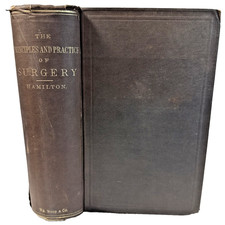 ULTRA RARE Principles Practice Surgery Hamilton 1876 Antique Medical Book Illus picture