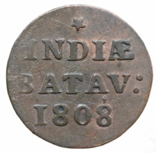 1808 NEATHERLANDS INDIA BATAV ONE DUIT - XF CONDITION 22MM picture