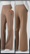 Halara Flex DayStretch Mid Rise Pocket Flare Pants Burro Tan Size S Office picture